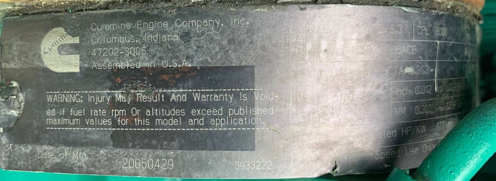 Used Cummins 200kW Diesel Generator
