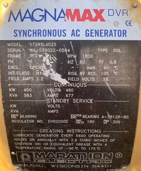 Used Caterpillar C16 Diesel Generator