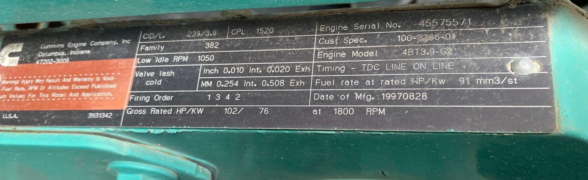 Used Cummins 60kW Diesel Generator