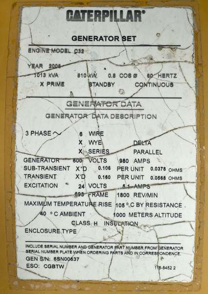 Used Caterpillar C32 Diesel Generator