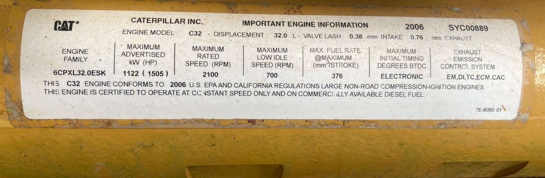 Used Caterpillar C32 Diesel Generator