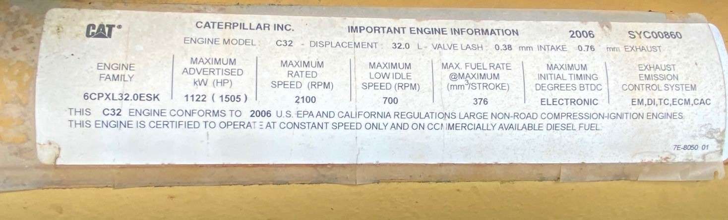 Used Caterpillar C32 Diesel Generator