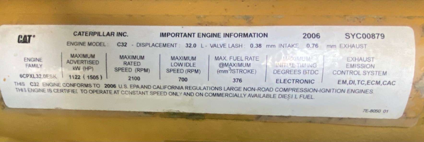 Used Caterpillar C32 Diesel Generator