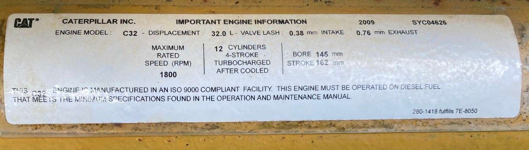 Used Caterpillar C32 Diesel Generator