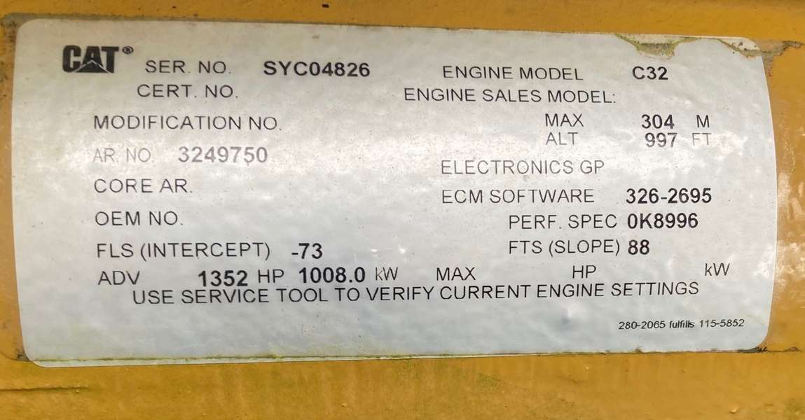 Used Caterpillar C32 Diesel Generator