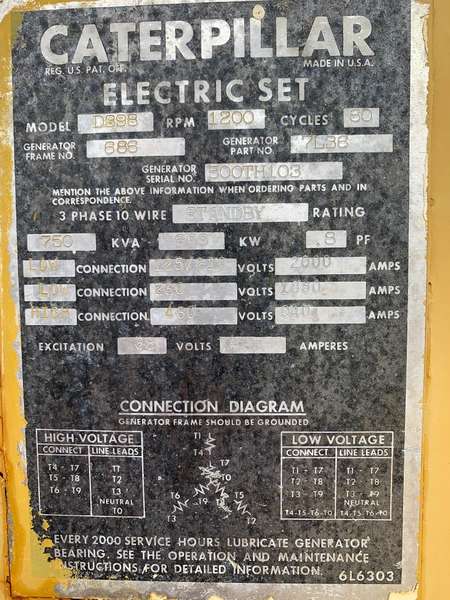 Used Caterpillar 600kW Generator End