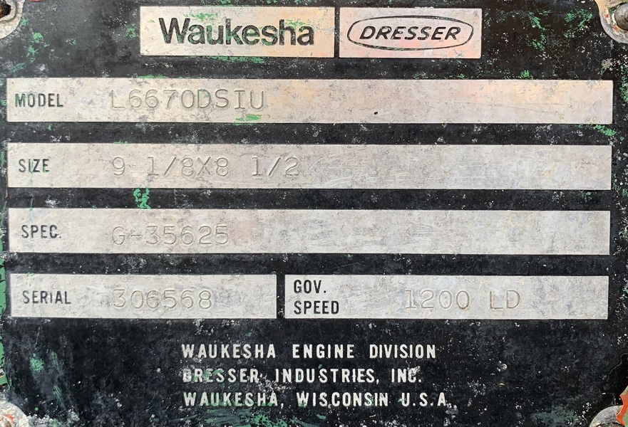 Used Waukesha L6670DSIU Diesel Generator