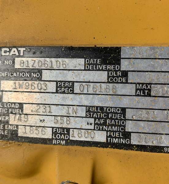 Used Caterpillar 3412 Diesel Generator