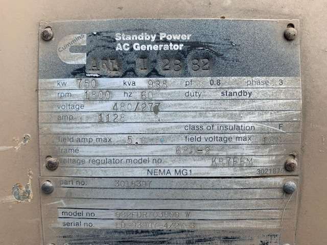 Used Cummins KTA38 Diesel Generator