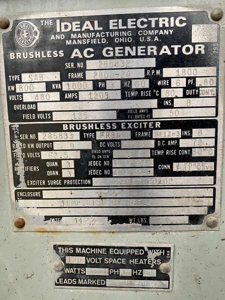 Low Hours Stewart & Stevenson DD16V149 Diesel Generator