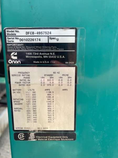 Like New Cummins Newage Stamford 300kW Generator End