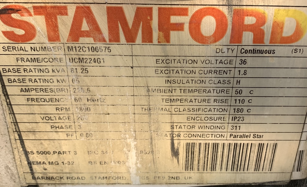 Used John Deere 4045TFM75 Diesel Generator