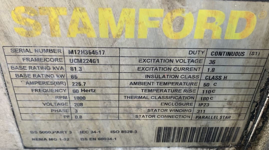 Used John Deere 4045TFM75 Diesel Generator