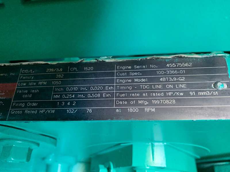 Low Hours Cummins 60DGCB Diesel Generator