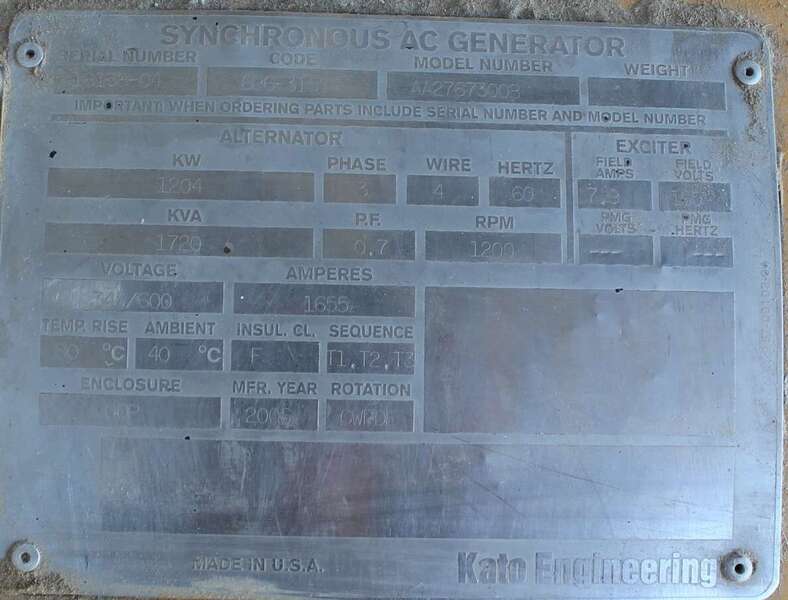 Used Caterpillar 3512B Diesel Generator