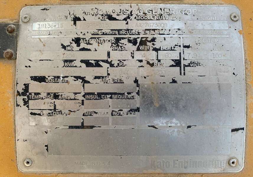 Used Caterpillar 3512B Diesel Generator