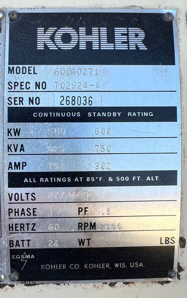 Used Cummins 600kW Diesel Generator