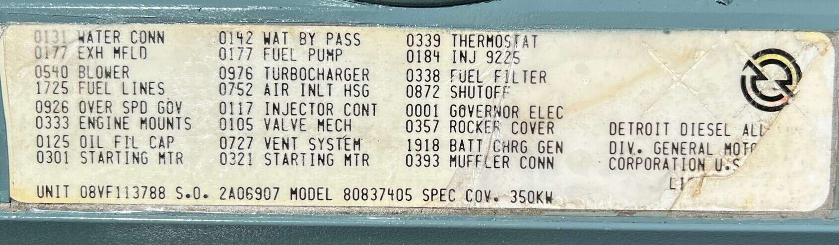 Used Stewart & Stevenson 350kW Diesel Generator