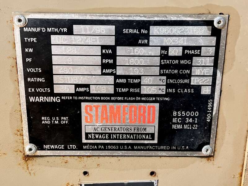 Low hours Cummins 125 KW Gas Generator