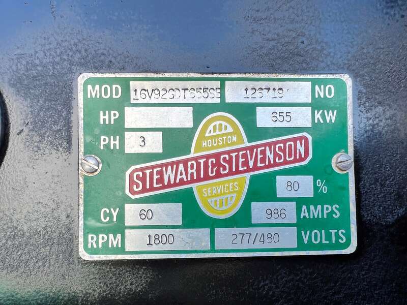 Used Stewart and Stevenson 16V92 Diesel Generator