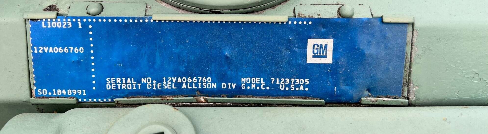 Low Hours DD Allison 12V71TT Diesel Generator