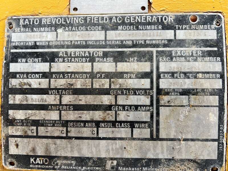 Used Kato 1500kW Generator End