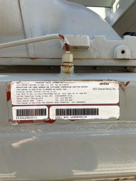 Tested Good Used MTU 12V4000 Diesel Generator