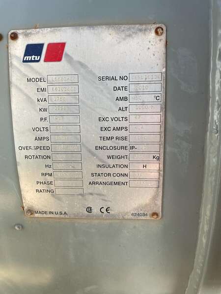 Tested Good Used MTU 12V4000 Diesel Generator
