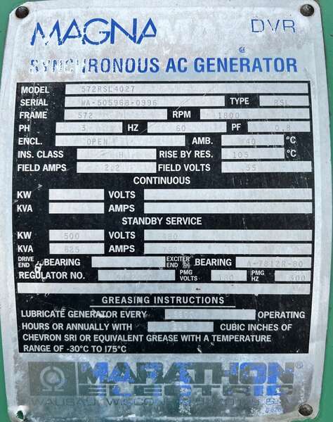 Low Hour Cummins GTA28 Gas Generator