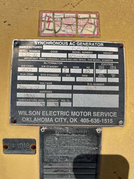 Used Kato 1500kW Generator End