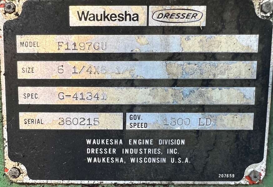Used Waukesha F1197GU Gas Generator