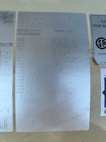 Used Kohler 350ROZD71 Diesel Generator