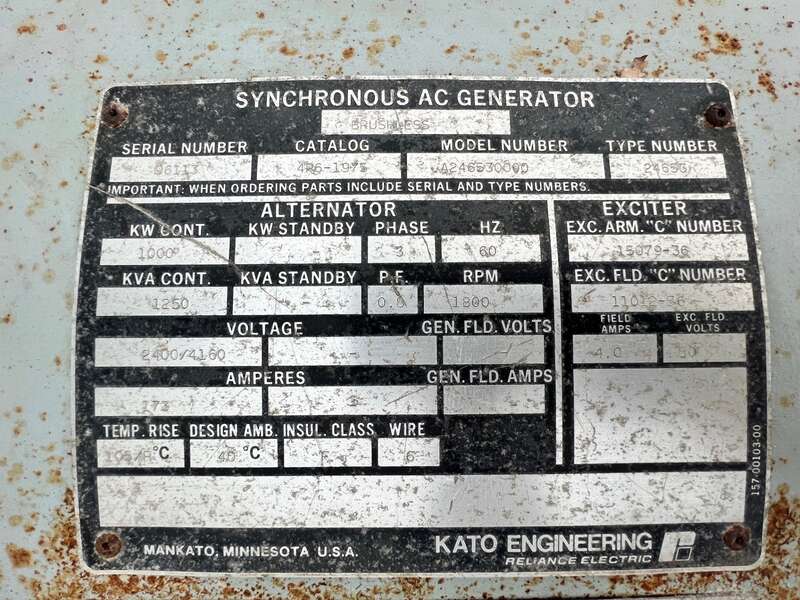 Used Kato 1000kW Generator End