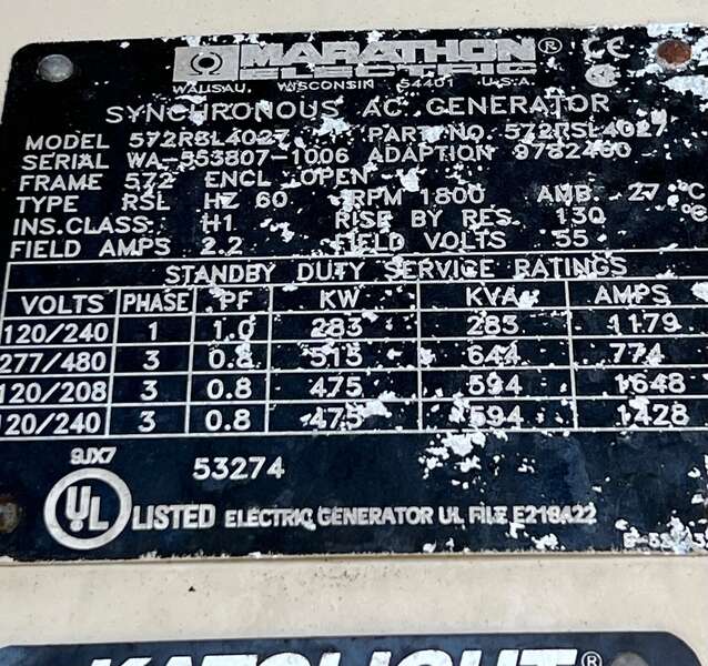 Used Katolight 450kW Diesel Generator