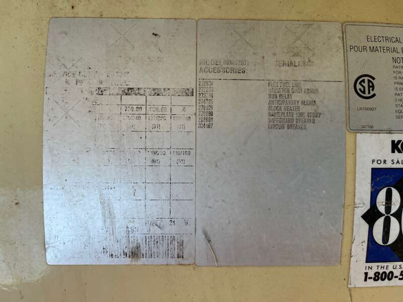 Used Kohler 750kW Diesel Generator