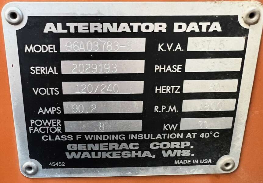 Used Generac SD30 Diesel Generator