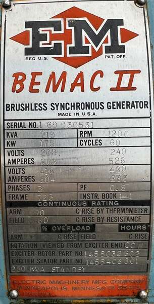 Used Caterpillar 175kW Gas Generator