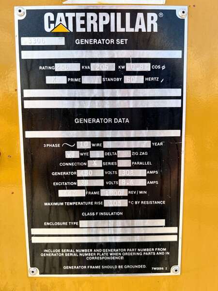 Used Caterpillar 3306B Diesel Generator