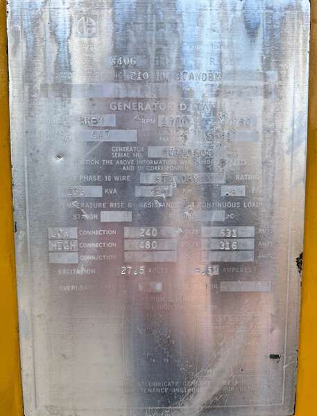 Used Caterpillar 3406 Diesel Generator