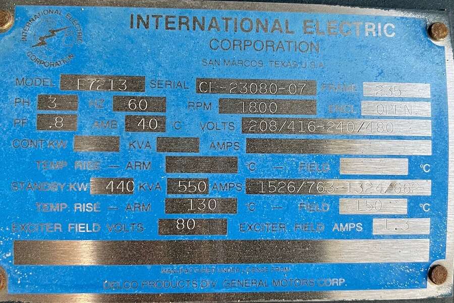 Used Stewart and Stevenson 440kW Diesel Generator