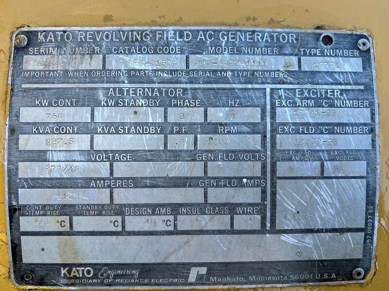 Used Caterpillar 650kW Gas Generator