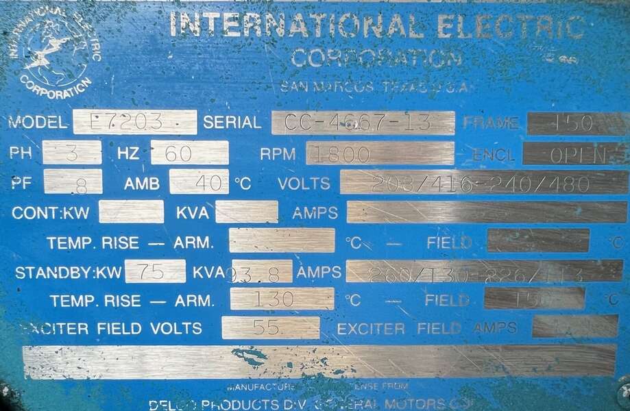 Used Stewart and Stevenson 75kW Diesel Generator