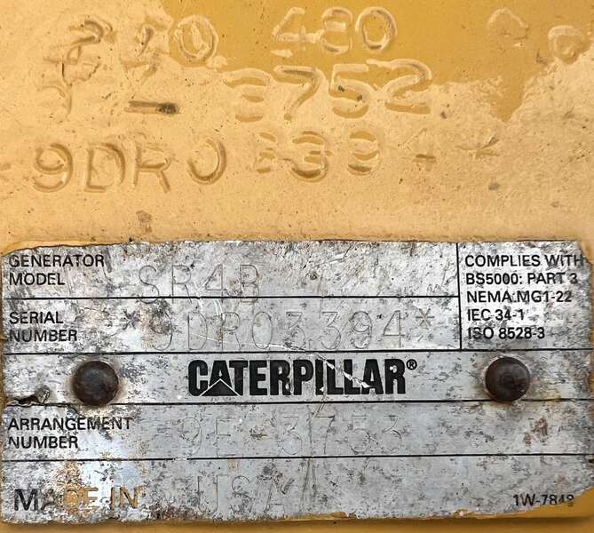 Used Caterpillar SR4B Generator End 400 9DR03394