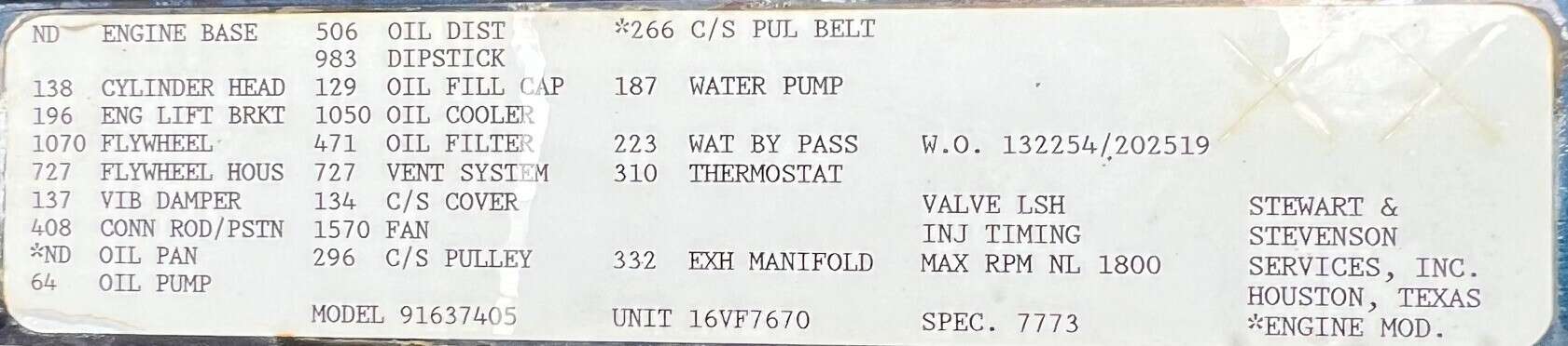 Used Stewart and Stevenson 750kW Diesel Generator