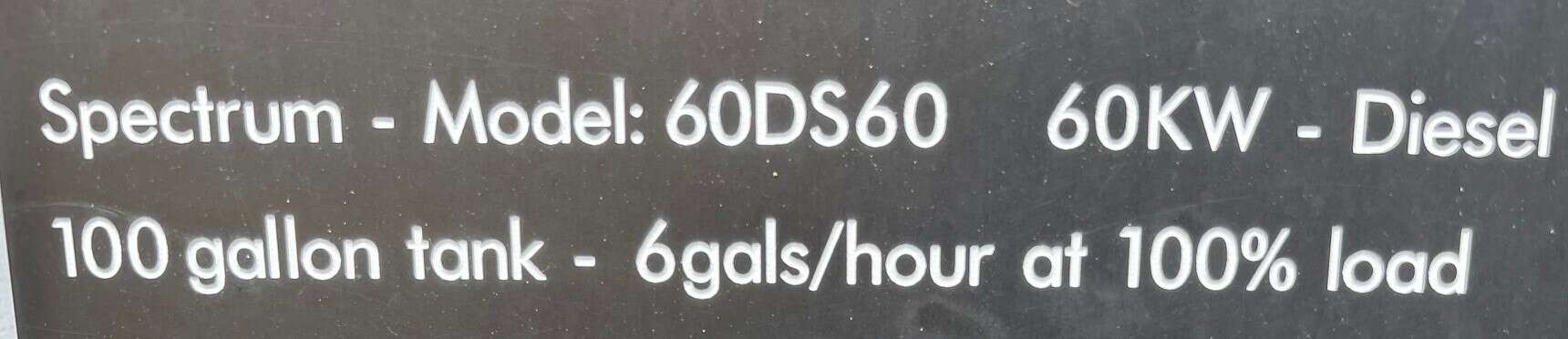 Used Perkins/Spectrum 60DS60 Diesel Generator