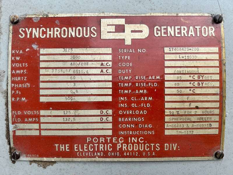 Used EP 2500kW Generator End