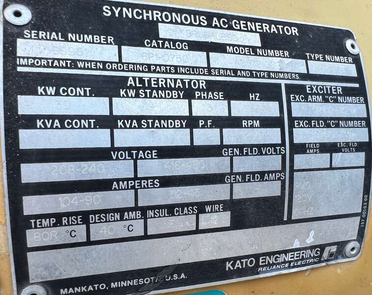 Used Kato 30kW Generator End