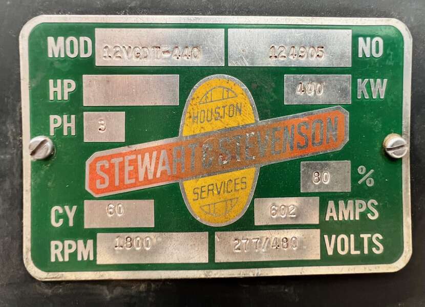 Used Stewart & Stevenson 400kW Diesel Generator