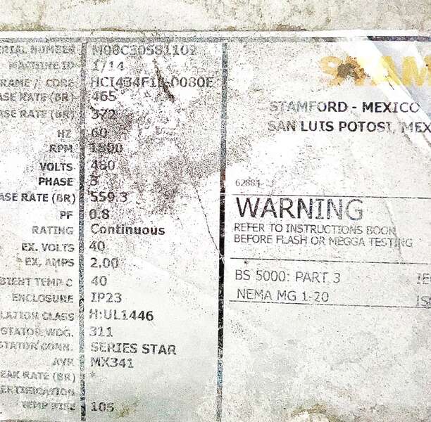 Used Stamford 370kW Generator End