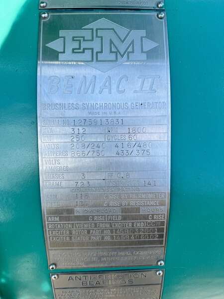 Used Detroit 250kW Diesel Generator